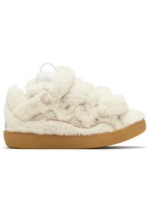 Lanvin Off-White Curb Shearling Sneakers