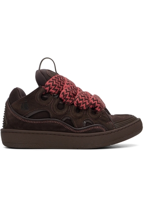 Lanvin Brown Curb Leather Sneakers