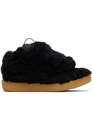 Lanvin Black Curb Shearling Sneakers