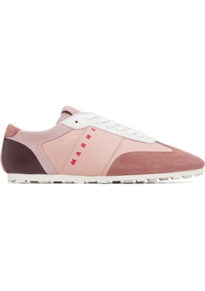 Marni Pink Leather & Suede Sneakers