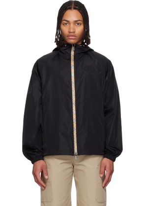 Burberry Black Checker-Tape Nylon Hooded Jacket