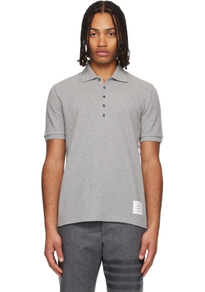 Thom Browne Gray Classic Pique 4-Bar Polo