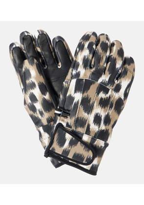 Fusalp Glacier leather-trimmed ski gloves