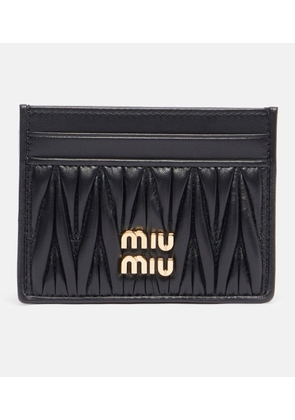 Miu Miu Logo matelasse leather card holder