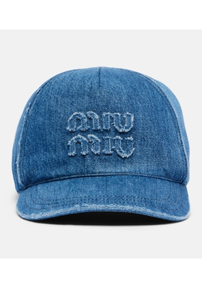 Miu Miu Logo denim baseball cap