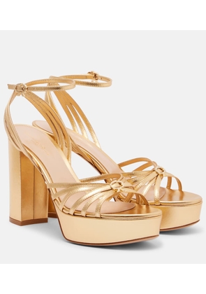 Gianvito Rossi Rita 70 metallic leather platform sandals