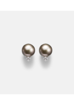 Mikimoto 18kt white gold earrings with pearls and diamonds