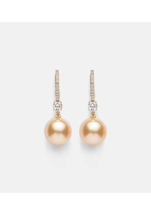 Mikimoto Classic Elegance 18kt gold earrings with diamonds and pearls