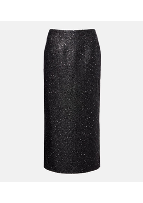 Carolina Herrera Sequined lame tweed pencil skirt