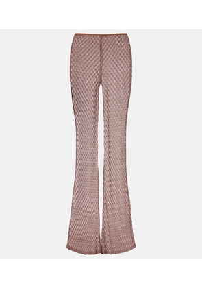 Missoni Open-knit lame flared pants