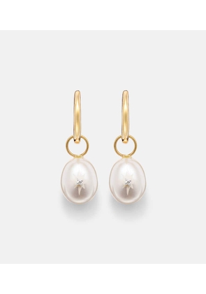 Mateo 14kt gold drop earrings with pearls and diamonds
