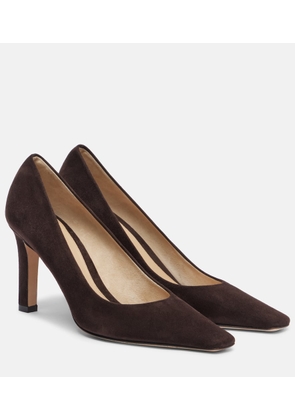 The Row Carla 80 suede pumps