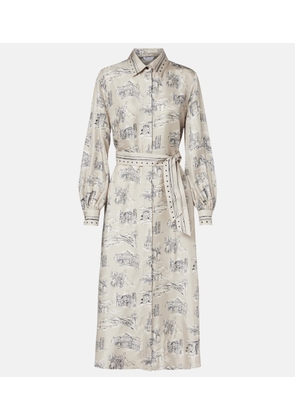 Max Mara Carbone printed silk midi dress