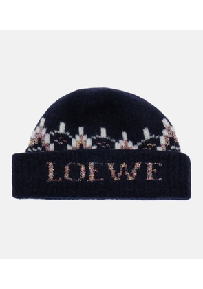 Loewe Fair Isle sequined wool-blend beanie
