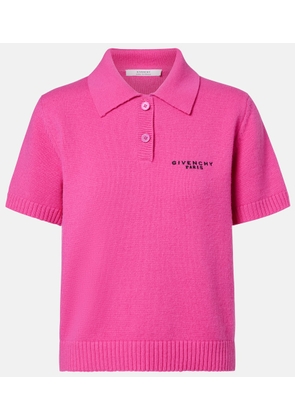 Givenchy Cropped wool and cashmere polo shirt