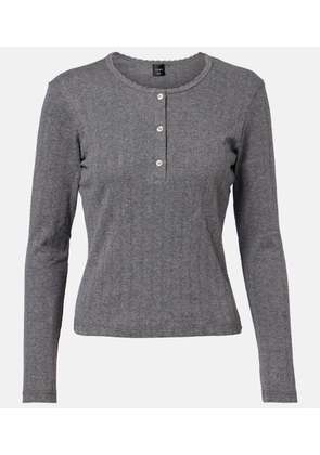Leset Pointelle cotton Henley shirt