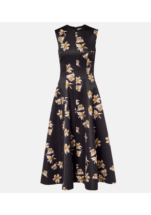 Emilia Wickstead Mara floral duchess satin midi dress