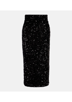 Vince Sequined velvet midi skirt