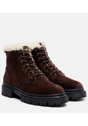 Staud Henry shearling-lined suede combat boots