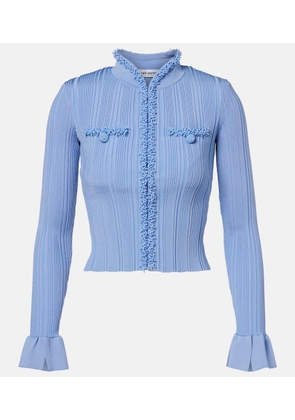 Self-Portrait Beaded ribbed-knit cardigan