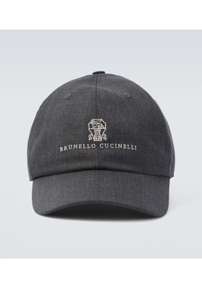 Brunello Cucinelli Logo virgin wool baseball cap