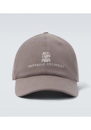 Brunello Cucinelli Logo embroidered cotton baseball cap