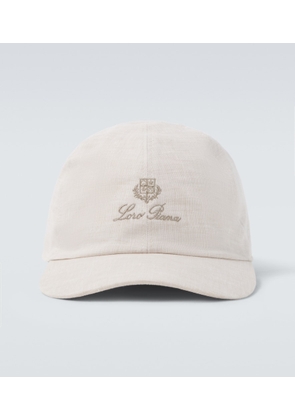 Loro Piana Logo linen baseball cap