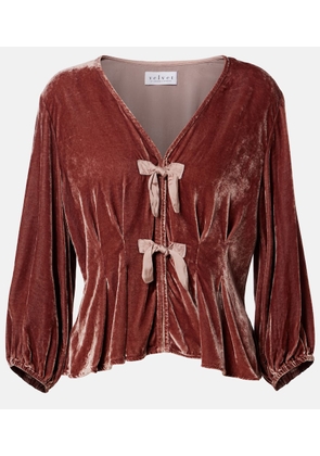 Velvet Elida bow-detail velvet top