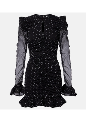 Rotate Torana polka-dot ruched minidress