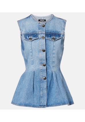 Rotate Zoey peplum denim top