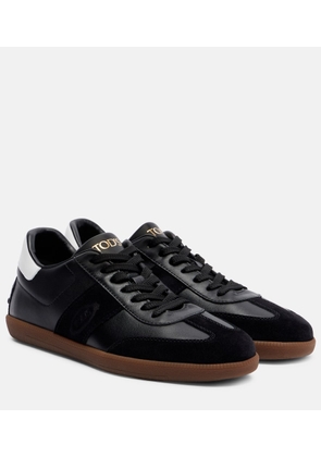 Tod's Suede-trimmed leather sneakers
