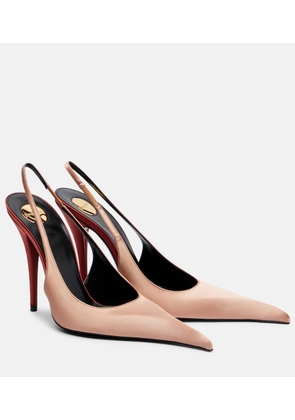 Saint Laurent Deroche 110 crepe satin slingback pumps