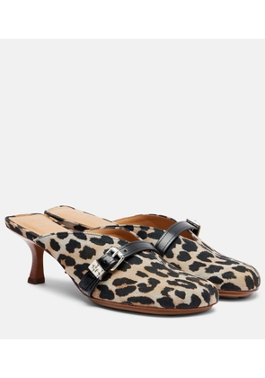 Ganni Sue printed denim mules