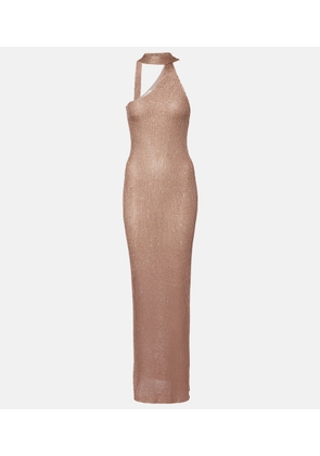 Bananhot Aretha sequined one-shoulder maxi dress