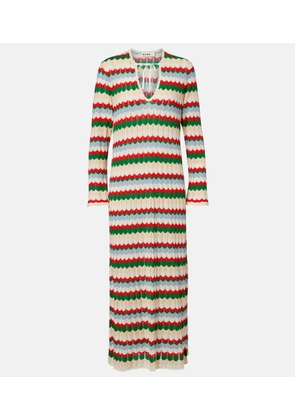 Rixo Lucila knitted chevron cotton midi dress