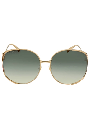 Gucci Green Gradient Oval Ladies Sunglasses GG0225S 003 63