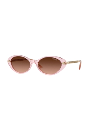 Versace Pink Gradient Grey Oval Ladies Sunglasses VE4469 54725M 54