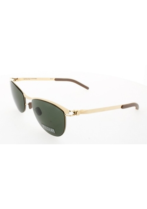 Mykita NO1 SUN-KAREN-GLOSSY GOLD Green Oval Unisex Sunglasses NO1 SUN-KAREN 013 52