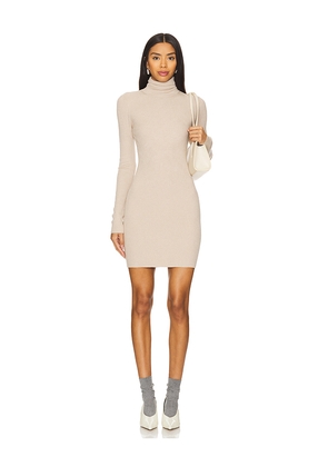 Enza Costa Silk Turtleneck Mini Dress in Beige. Size XL. Also in L.