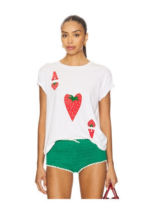 DAYDREAMER Ace Of Strawberries Solo Tee Shirt in White. Size S. Also in XS.