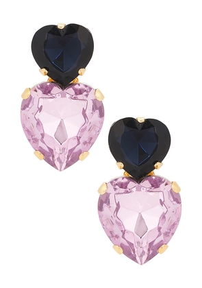 Anton Heunis Omega Clasp Double Heart Stud Earrings in Blue.