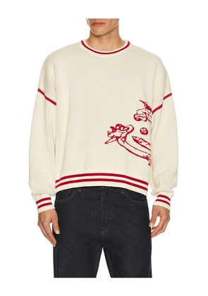 DRMERS CLUB Cherubs Knit Sweater in Cream. Size L. Also in M, S, XL/1X.