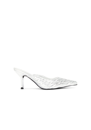 Jeffrey Campbell Copin Mule in Metallic Silver. Size 6.5. Also in 10.
