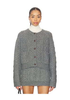 Lovers and Friends Ibona Cable Cardigan in Grey. Size L. Also in M, S, XL, XS.