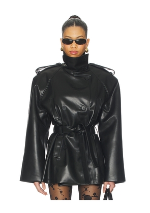 LADO BOKUCHAVA La Nuit Crop Trench in Black. Size L. Also in M, S, XS.