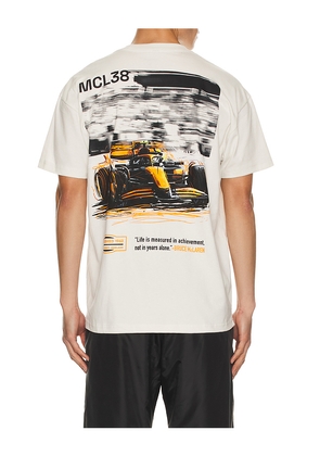 McLaren Formula 1 In The Fast Lane Tee in Cream. Size L. Also in S, XL/1X.