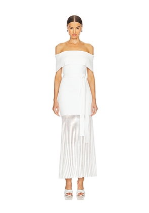 Rebecca Vallance Mariana Knit Midi Dress in White. Size S. Also in L.