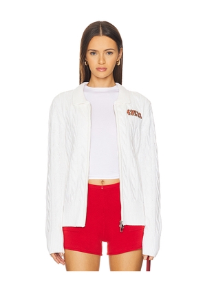 Terez x REVOLVE 49ers Zip Knit Cardigan in White. Size S. Also in XS.