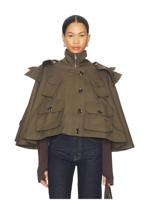 Vaillant Military Cropped Trench in Olive. Size 36. Also in 38.