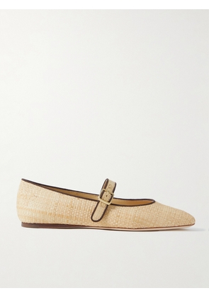Loeffler Randall - Ginger Grosgrain-trimmed Raffia Mary Jane Ballet Flats - Neutrals - US5,US5.5,US6,US6.5,US7,US7.5,US8,US8.5,US9,US9.5,US10,US10.5,US11,US11.5,US12